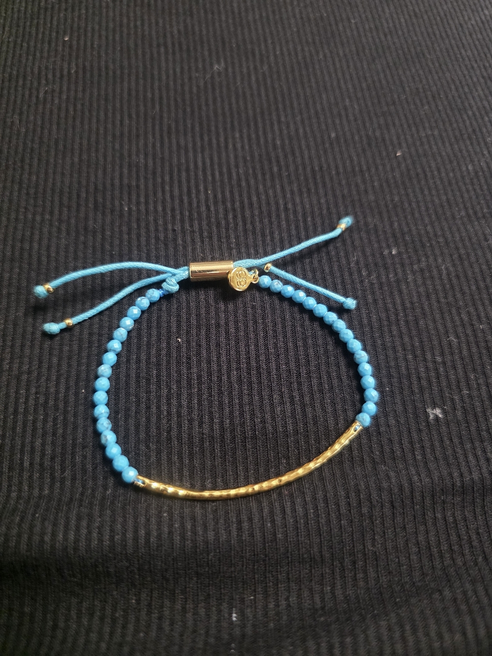 Gorjana Turquoise Beaded Bracelet with Gold Bar